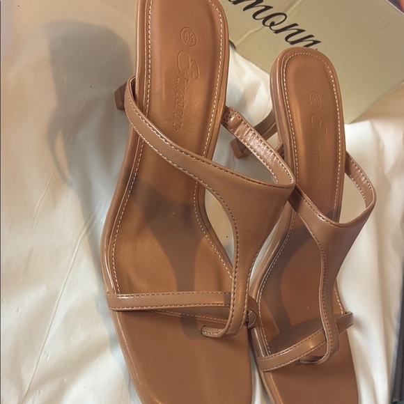 Tan Strappy Heeled Sandals - Picture 2 of 7